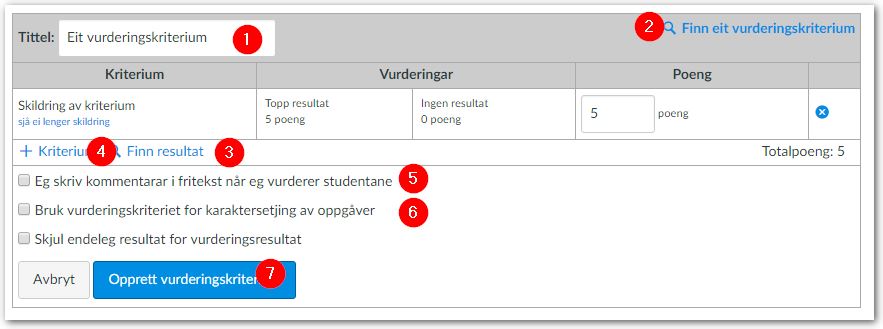 Skjermdump av en rubrikk i redigeringsmodus
