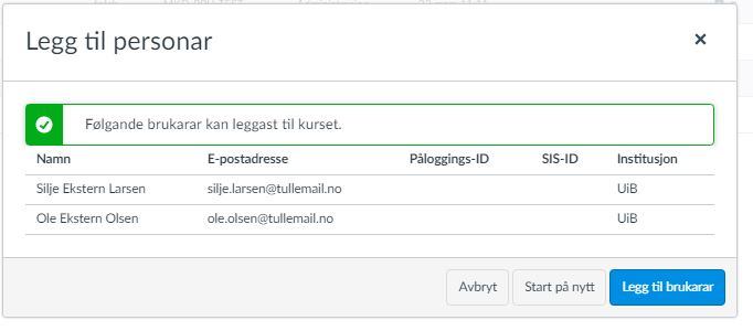 Skjermbilde av det siste menybildet under "Legg til personer", hvor man kan legge til brukere/invitere brukere.