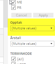 Opptak - filter