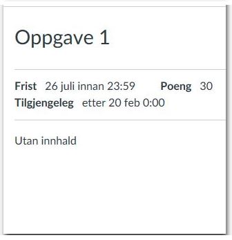 oppgave uten innhold